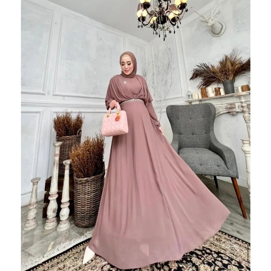 LUMINA DRESS | GAMIS BAHAN CERUTY JUMBO  || S M L XL XXL XXXL 5L