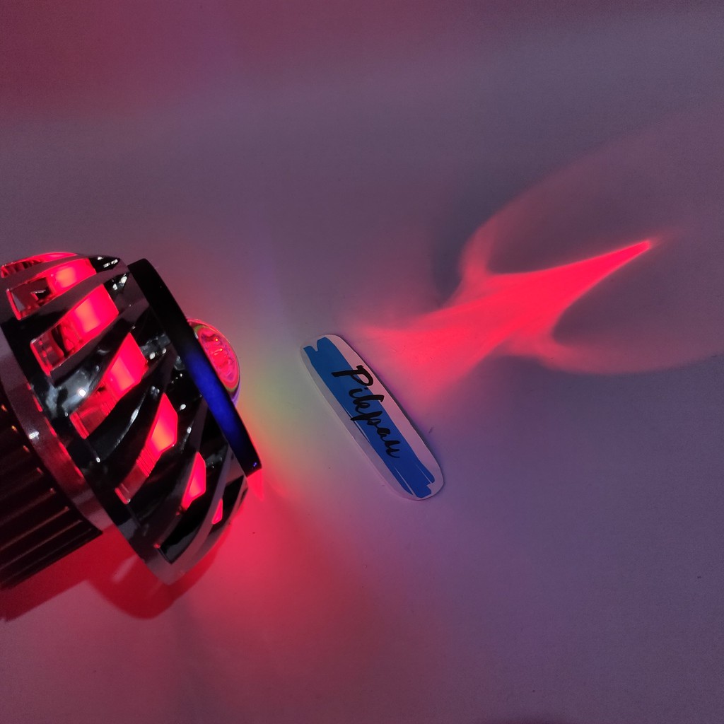 Projie Spiral Lampu LED Warna Red Rainbow Red Ukuran 3.5 inch Motor Mobil AE DE