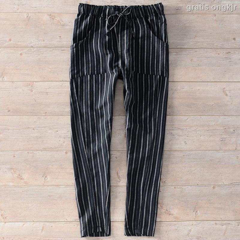 striped linen pants mens