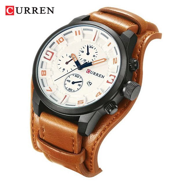 CURREN 8225 Jam Tangan Pria Analog Tali Kulit WK-SBY