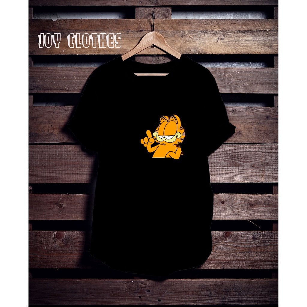 KAOS LUCU GARFIELD / BLACK TSHIRT GARFIELD/ KAOS UNISEX
