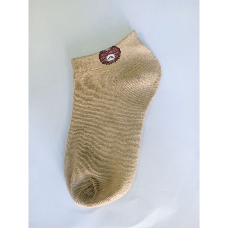 KAOS KAKI PENDEK BROWN CEWEK / KAOS KAKI SEMATA KAKI ANKLE WANITA-KHAKI
