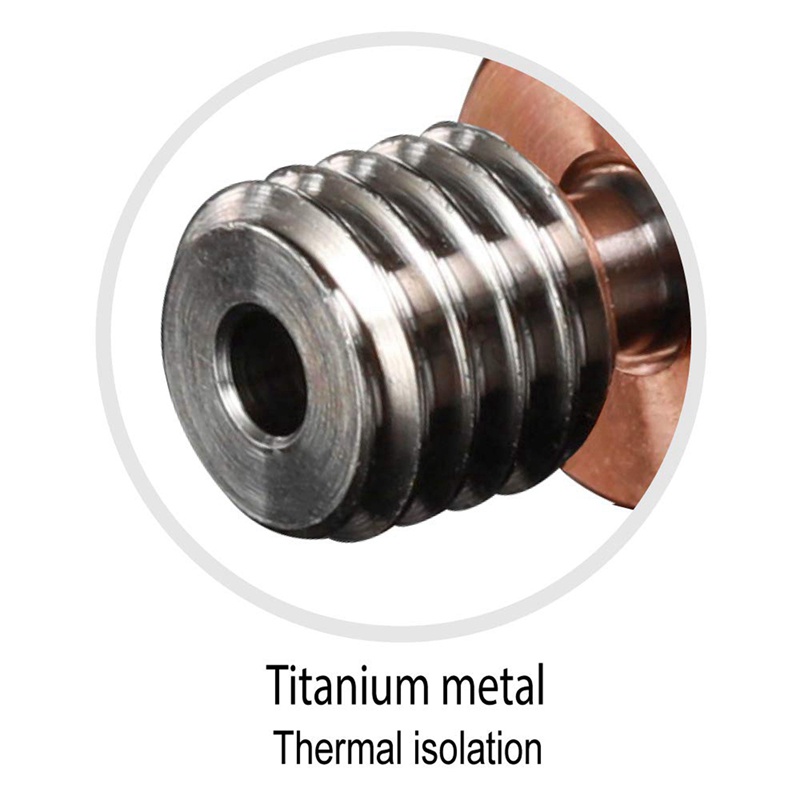 All-Metal Bi-Metal V6-TCrazy Heatbreak Titanium &amp; Copper 3D Printer Nozzle Bimetal Throat for 1.75mm V6 Hotend Heater