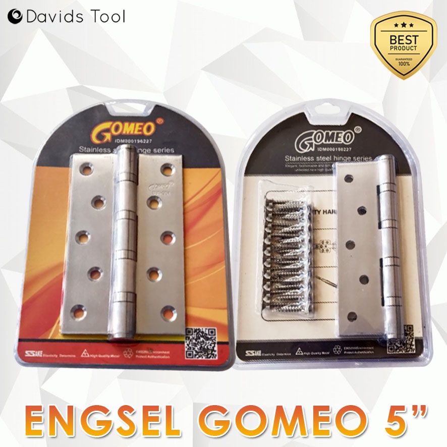 Gomeo Engsel Pintu Jendela Rumah Tebal Kamar Mandi Kayu Stainless Esel Ensel Stenlis 5 Inch Blister