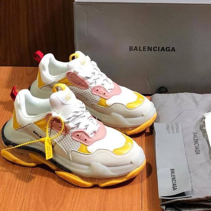 ✨READY STOCK☀ sepatu wanita murah Balenciaga Triple S - Clear Sole Cream Yellow - Premium -