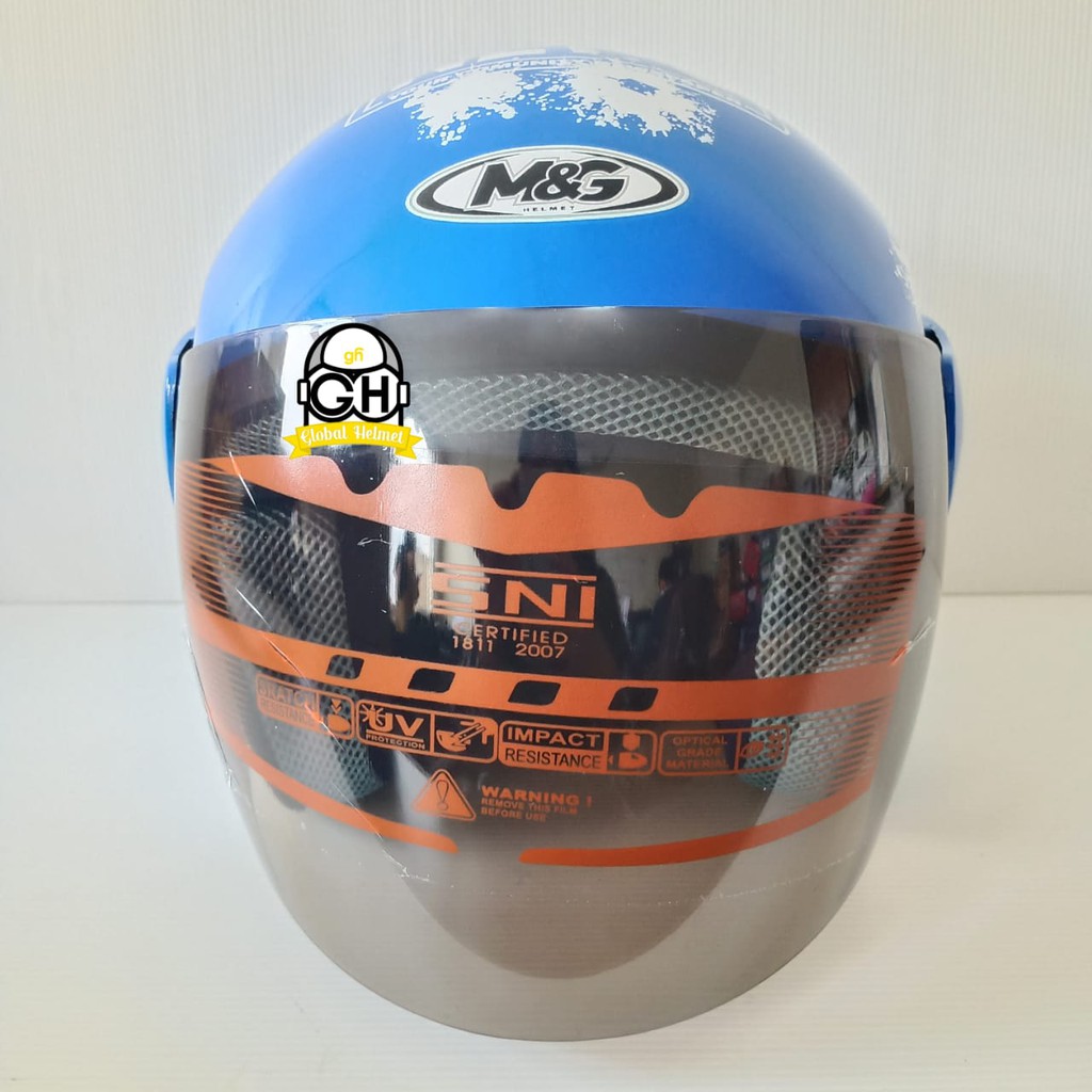 HELM EVOLUTION NEWS BLUE HALF FACE MURAH MODEL GM EVO