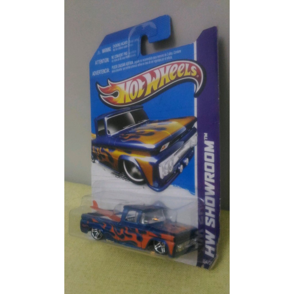 Hot Wheels - Custom 62 Chevy - 2012 Heat Fleet 12 - Card 2013 HW Showroom - biru blue w surfboard