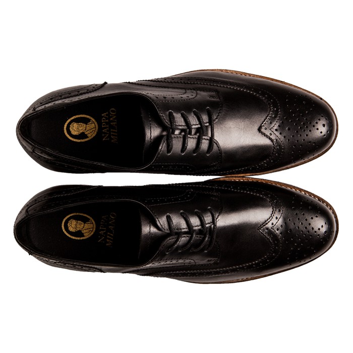 Blake Brogues Black - Nappa Milano - Sepatu Pria