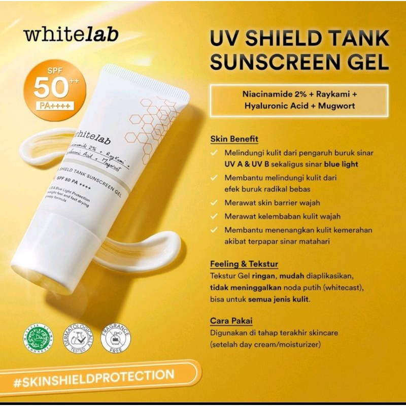 Whitelab Sunscreen SPF 50++ Gel UV Shield Tank PA++++