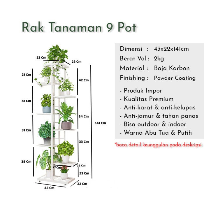 BERKUALITAS RAK TANAMAN BUNGA MINIMALIS FLOWER STAND BESI RAK TANAMAN HIAS MULTIFU