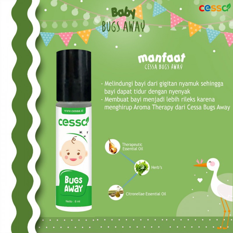 Cessa Bugs Away (Natural Essential Oil) Menjaga Bayi Dari Gigitan Nyamuk