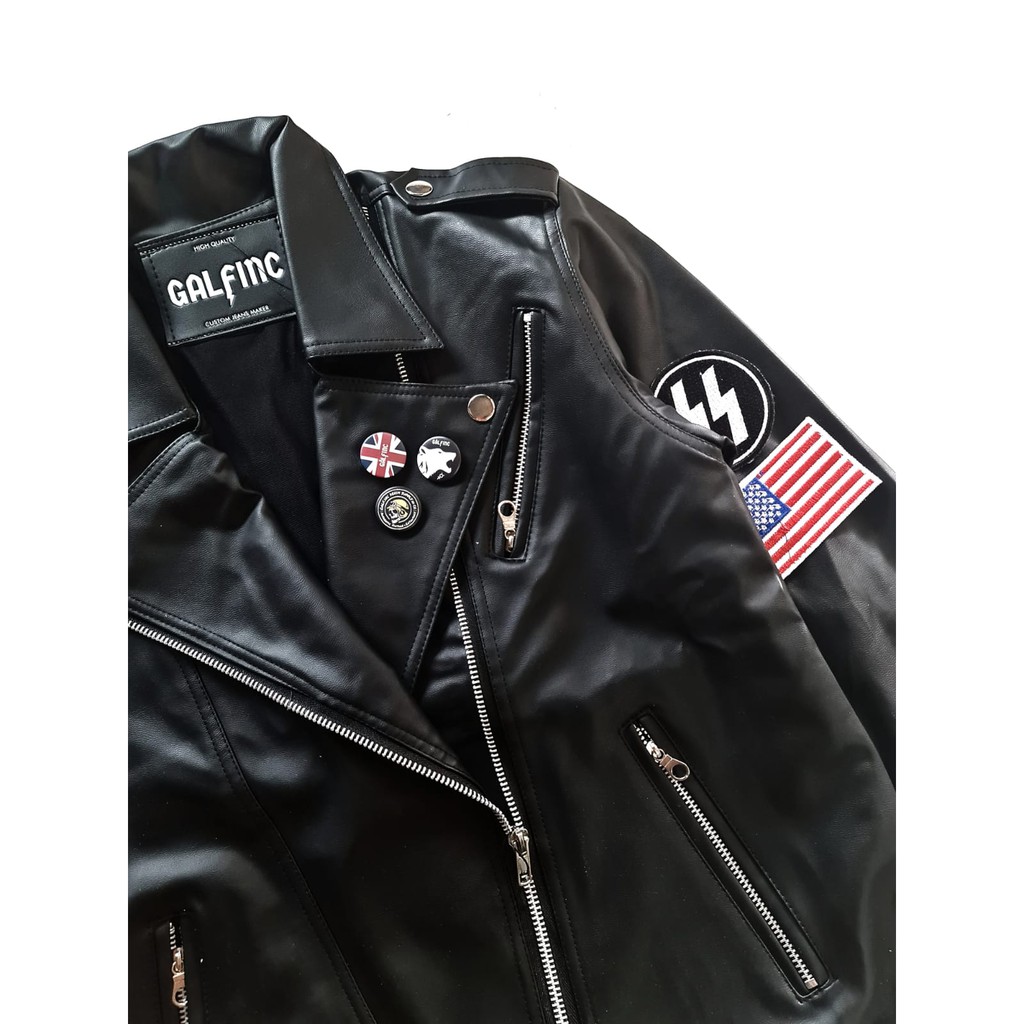 GALFINC LEATHER JAKET KULIT PRIA / COLLAR BIKER SCRAMBLER EDITION-3