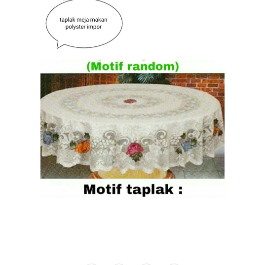 Taplak Meja Makan - Taplak Meja Makan Oval Polyester 6/8 Kursi