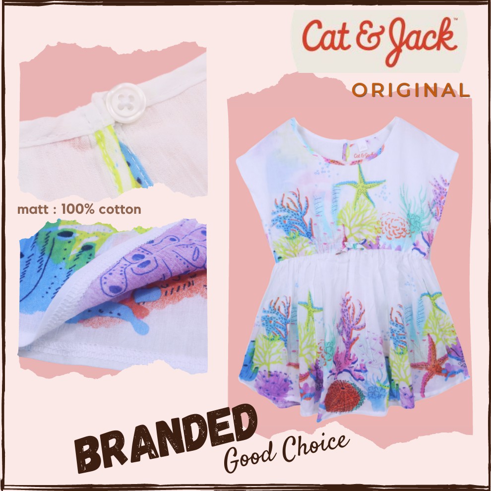 Blouse Starfish uk 4-6 Tahun / Baju Branded Anak Perempuan Blouse Import Cat &amp; Jack Original Dress