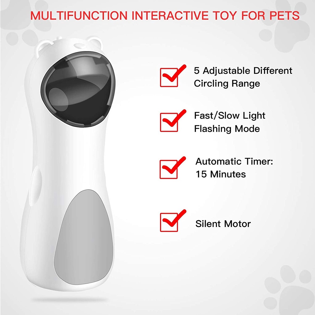 W1 - Rotating Laser Light Cat Toy - Mainan Laser Otomatis Untuk Kucing