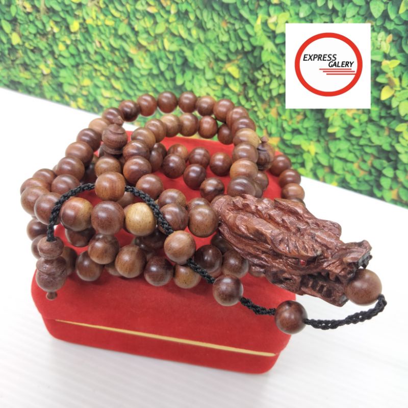 tasbih kayu nogosari nagasari kepala ukir naga X153
