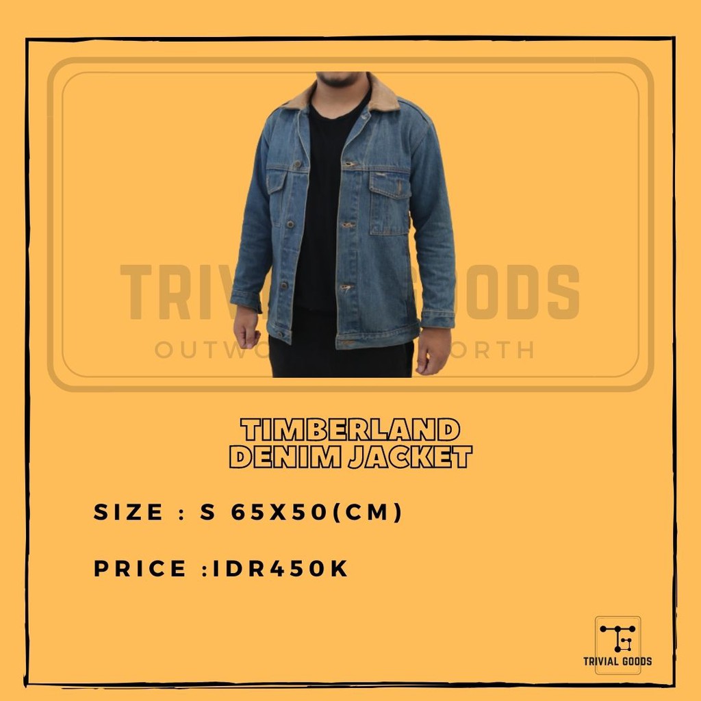 TIMBERLAND LEATHER NECK JAKET DENIM