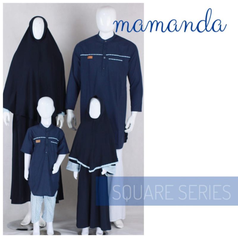 Sarimbit Couple Keluarga Navy Mix Square MAMANDA