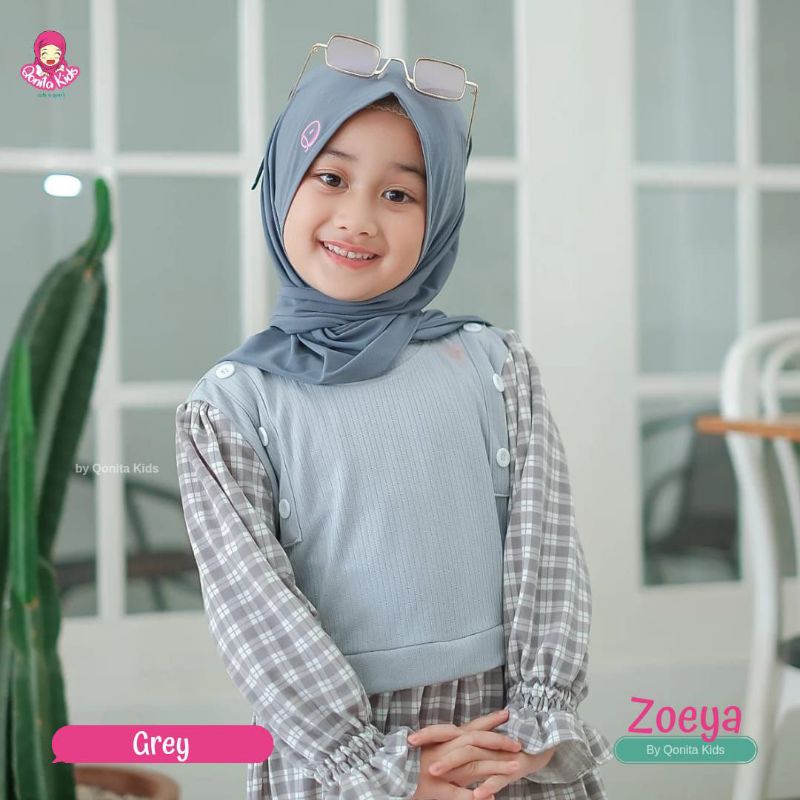 Afsheenastore Gamis Zoeya By Qonita Kids / Gamis Anak Set Jilbab