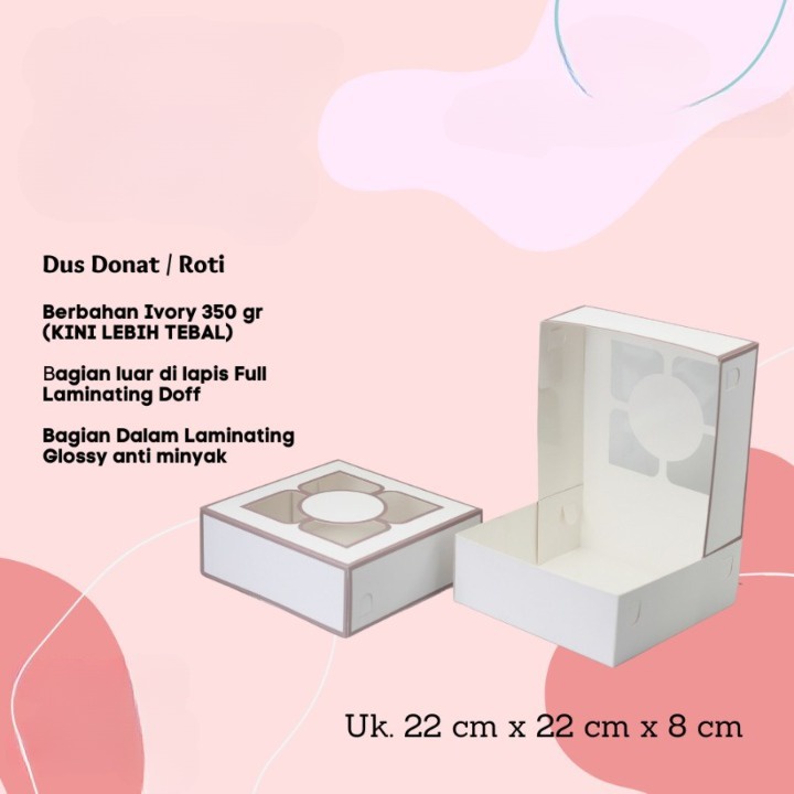 

Dus Kotak Kado Gift Box Dus Kue Kotak Kue Cake Box Dus Donat Hampers Box 22 x 22 x 8 cm (10pcs)