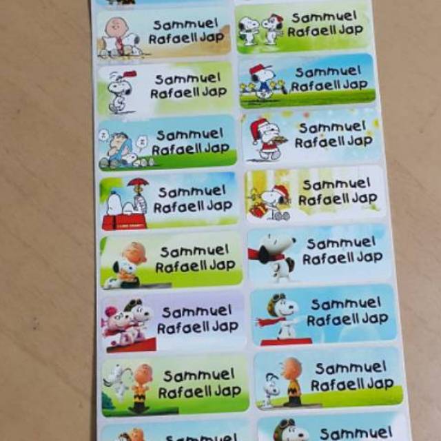 

Snoopy Label nama sticker label name waterproof