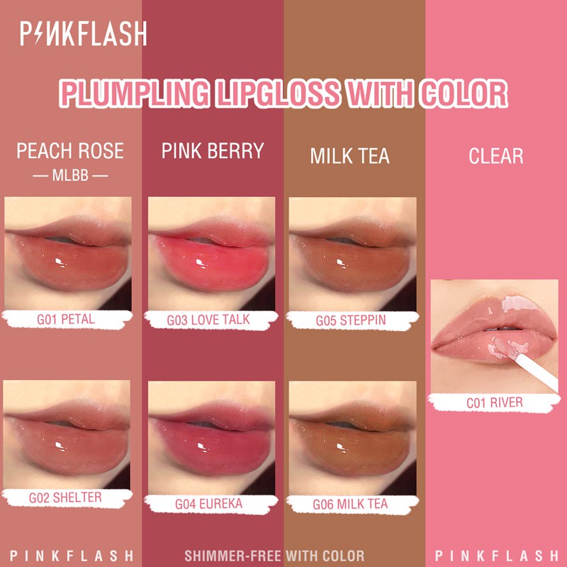 PINKFLASH OhMyPinkflash OhMyGloss High Shine Lip Gloss  Lipstik Cruelty Free Original Sachi Beaute