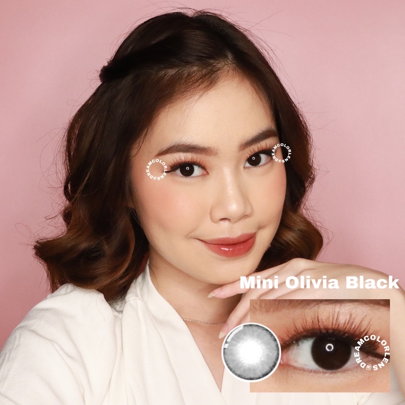 Softlens Kitty Kawaii Mini Olivia Black / Hitam Normal Minus Beda Minus