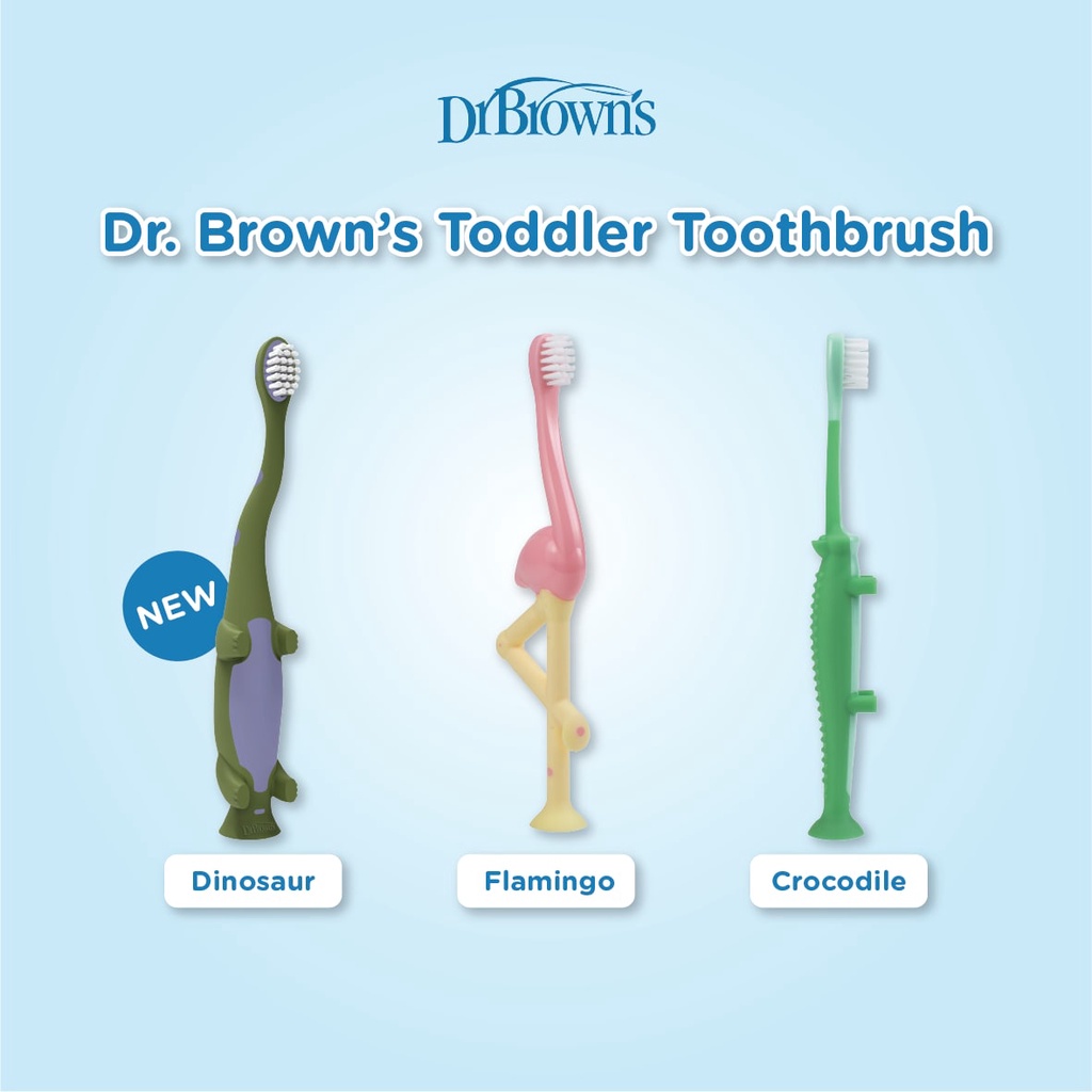 DR BROWNS TODDLER TOOTHBRUSH - DINOSAUR / 1-4 TAHUN