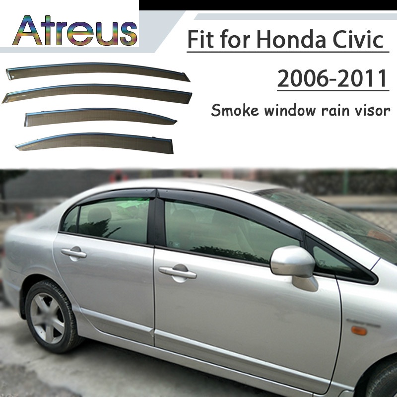 1 Set Visor Jendela Mobil Bahan ABS Untuk Honda Civic G8 / 8th 2006-2011