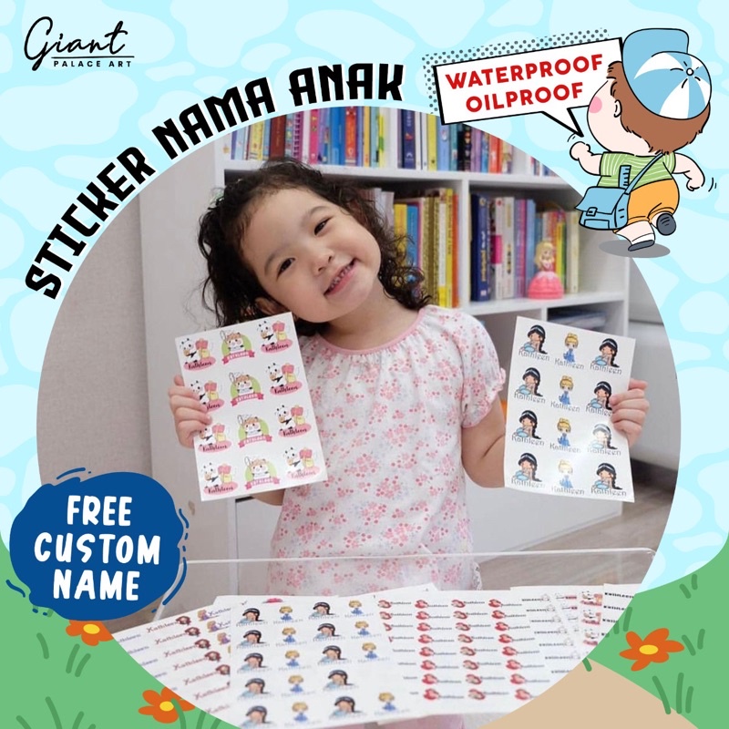 

[GIANTPALACE] 92PCS STICKER LABEL NAMA ANAK WATERPROOF OILPROOF AWET TAHAN LAMA STIKER BUKU ANAK BACK TO SCHOOL