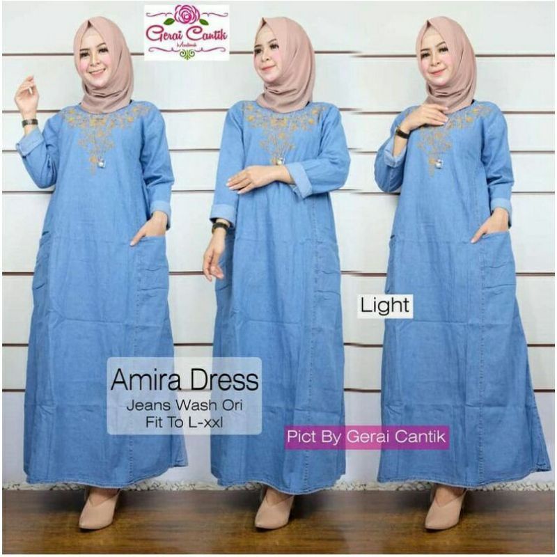 DRESS PANJANG JEANS WANITA KEKINIAN