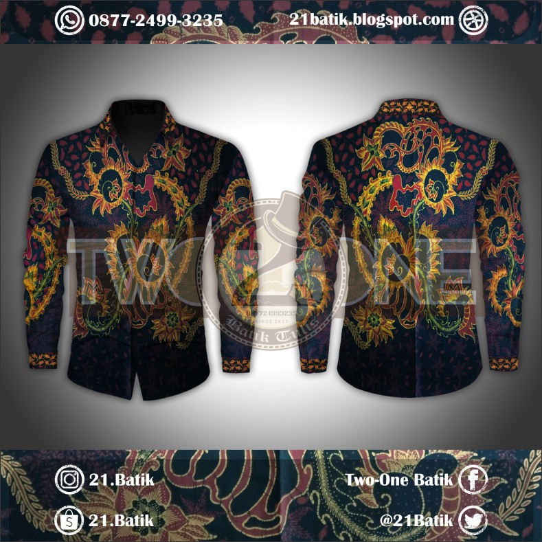 BATIK TULIS PREMIUM HALUSAN KEMEJA PRIA / WANITA FULL ISIAN (WARNA HIJAU MERAH KUNING HITAM)