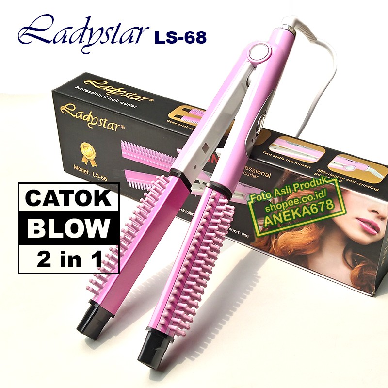 LADYSTAR LS 68 CATOK SISIR BLOW ALAT CATOKAN RAMBUT LS 68 CATOK LURUS CURLY SISIR