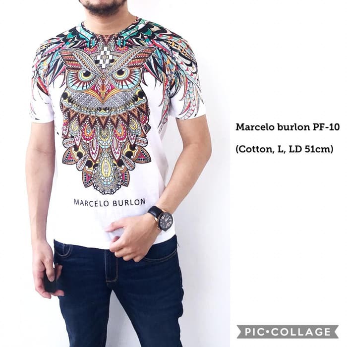 Ready kaos pria printing Marcelo Burlon PF10