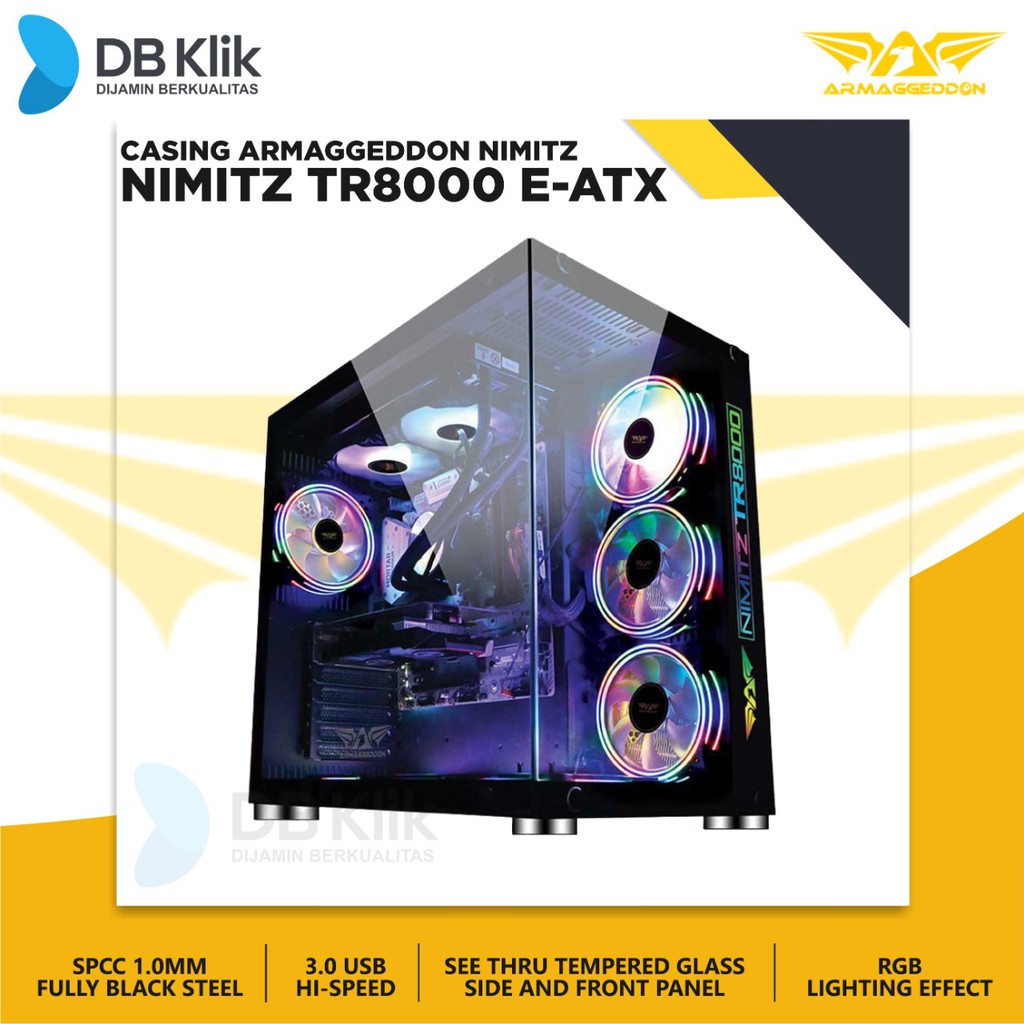 Casing Armaggeddon NIMITZ TR8000 E-ATX - NIMITZ TR 8000 ATX BLACK