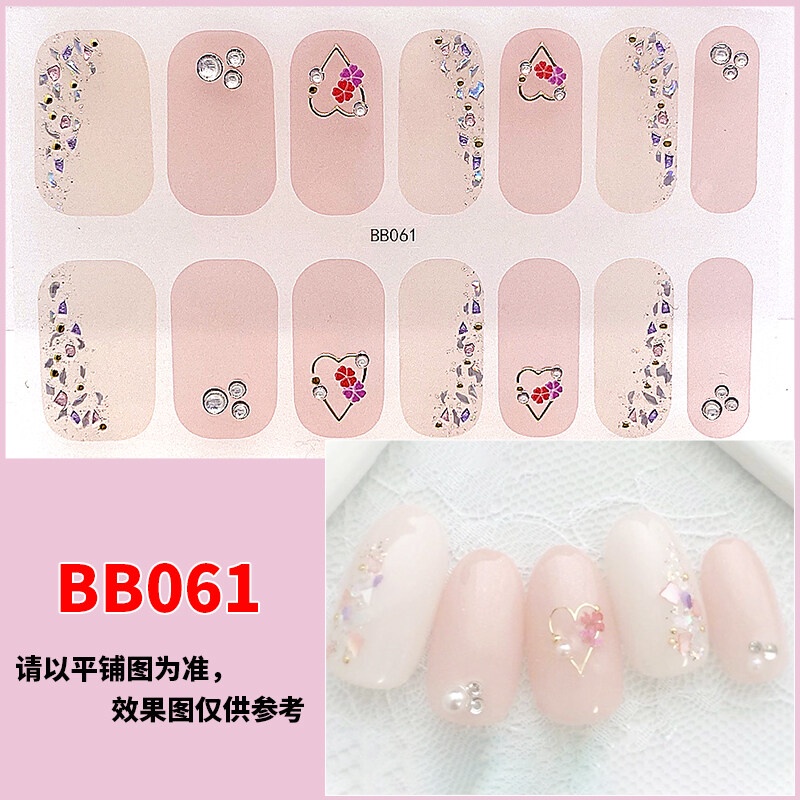 BB 14Pcs/Set Stiker Kuku 3d Desain Bermotif High End Berlian Mutiara Permata Warna-Warni Untuk Tempel Tahan Air Tahan Lama Menicure Stickers Korea Self Adhesive Fashion Sticker kuku Full Aksesoris Dapat Kupas Mudah Digunakan Dan Dilepas Anti Air Nail Art