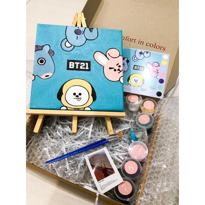 

Paint By Number BT21 (1) | ByPainters | Painting Set | 20x20cm