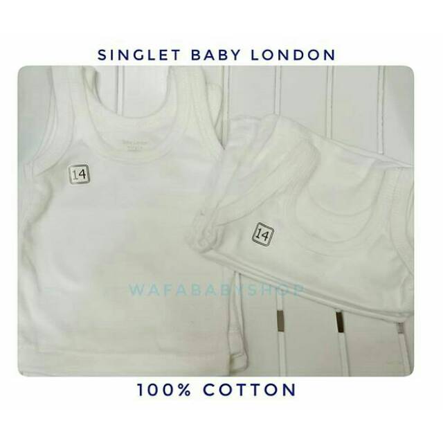 6 PC SINGLET BABY LONDON (HALUS DAN LEMBUT)