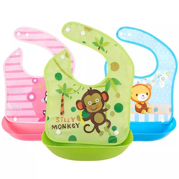 (pimenova) Slabber Bayi Anak WATERPROOF anti kotor Sleber Baby Bib Silikon Slaber Celemek Makan Bayi