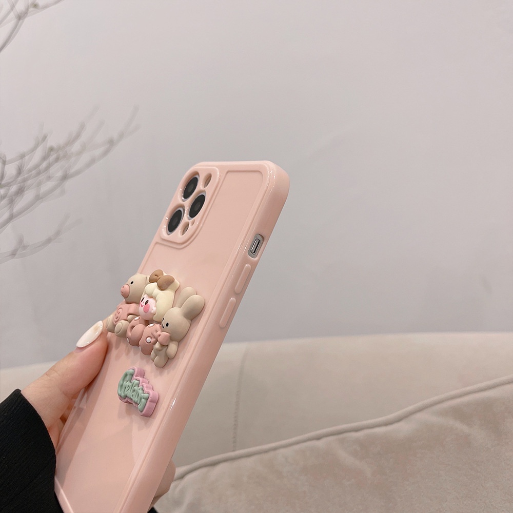 Soft Case Pelindung Penuh Desain Gadis 3D Warna Pink Untuk Iphone 13 12 Mini 11 Pro Max X Xs Xr 8 7 Plus Se 2020