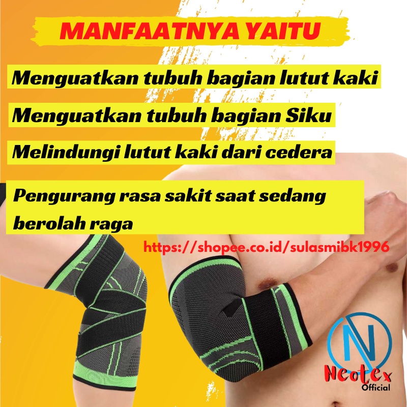Deker  Pengaman Lutut Siku Olahraga Pelindung Knee Pad Anti Cidera  Breathable Elastis