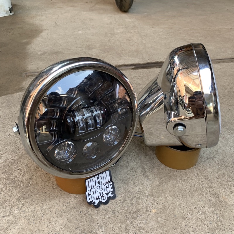 Lampu Depan Ninja SS batok ninja ss  head lamp ninja SS HMA bulat chrome KW super set daymaker