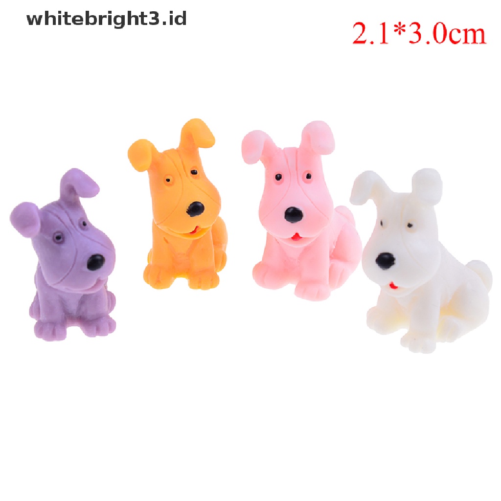 (whitebright3.id) 4pcs Miniatur Anjing Lucu Untuk Dekorasi Taman Mini / Rumah Boneka diy