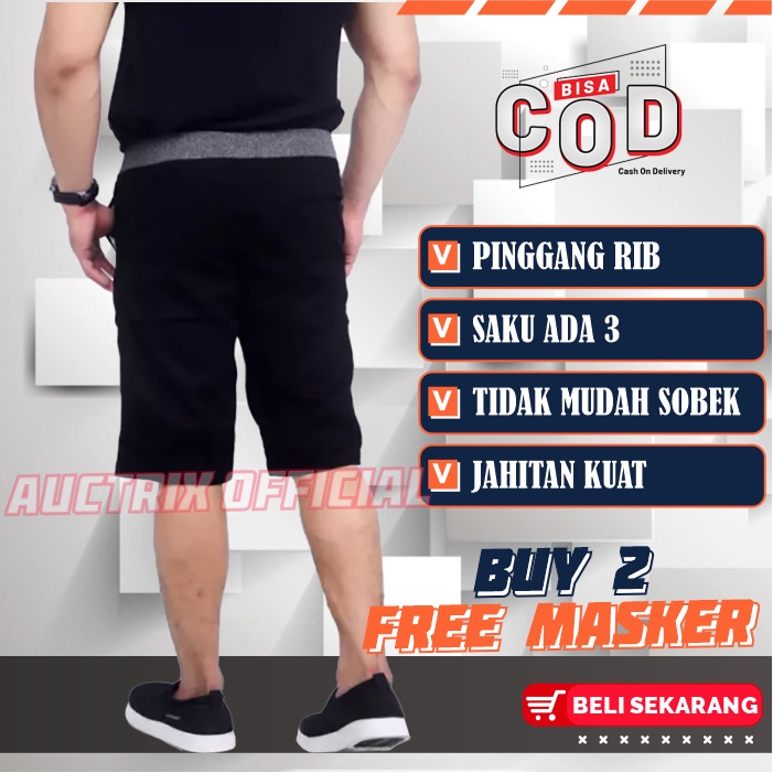 Celana Pendek Pria Jumbo Big Size 39-50 Chinos Rip Pinggang Karet