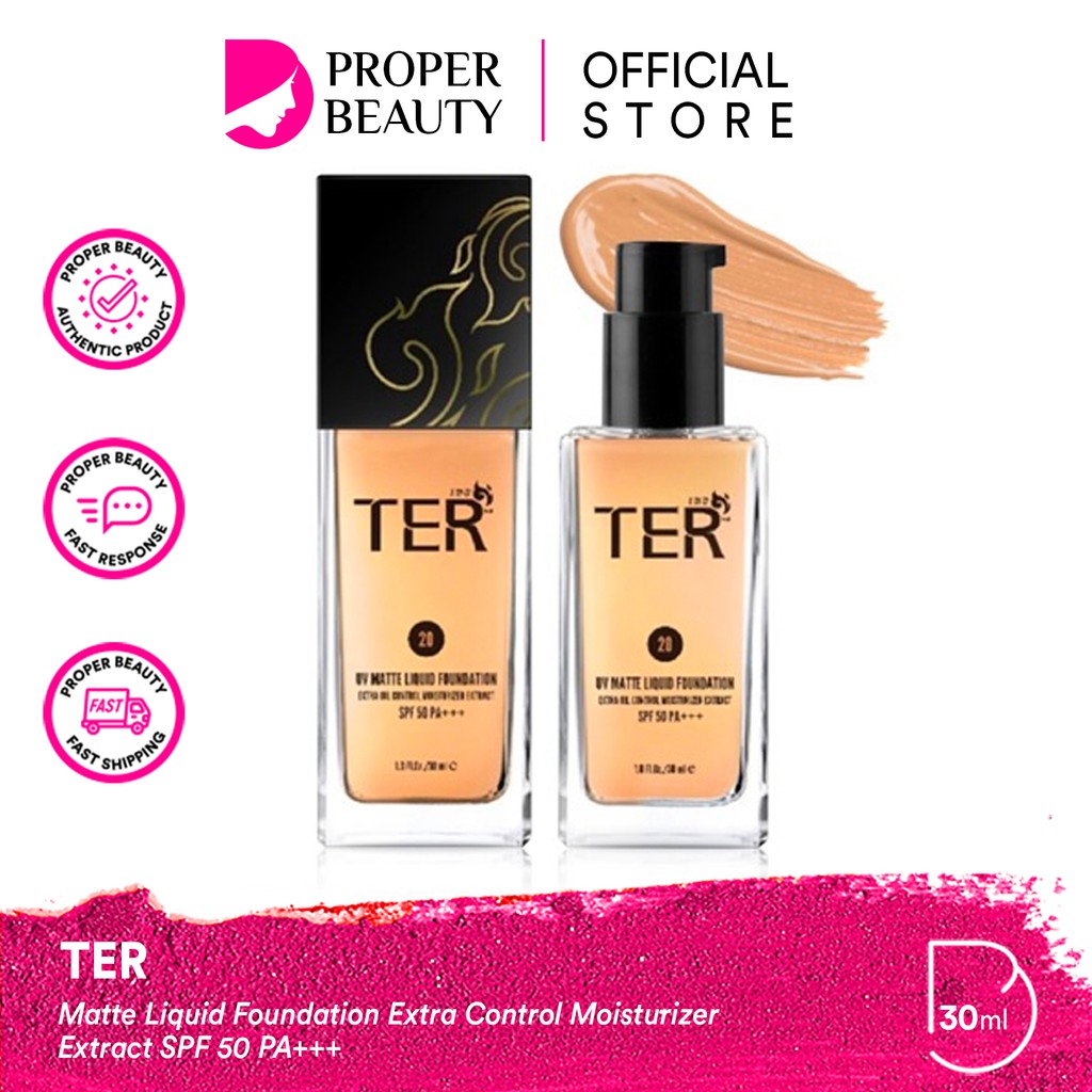 TER UV Matte Liquid Foundation Extra Control Moisturizer Extract SPF 50 PA+++ Thailand / Full Cover