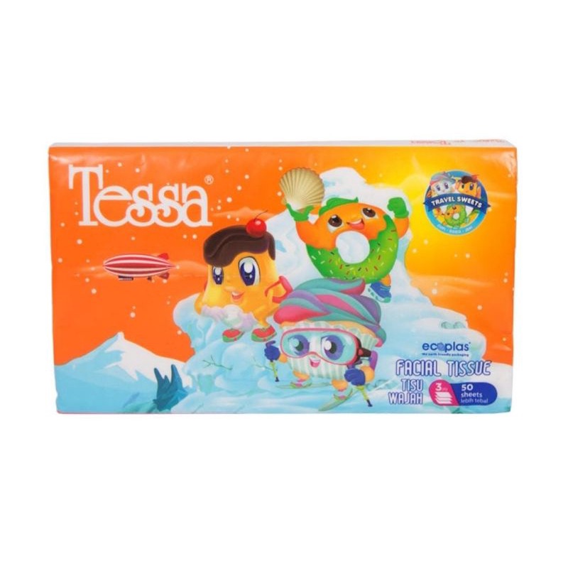 Tissue tessa facial travel pack 50sheets 3ply / tisu wajah serbaguna tesa 50 sheets 3 ply