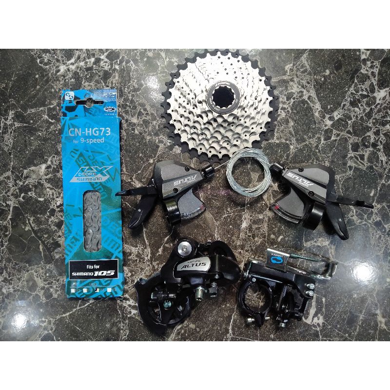 Groupset grupset Shimano Altus M310 M370 3 X 9 Speed Original 16 inch Troy Gust Short Cage