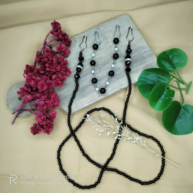 Strap masker mutiara // Kalung masker mutiara // Kalung masker // Konektor masker mutiara