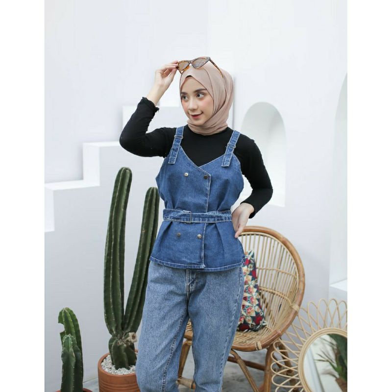 pakean wanita//tunik jeans wanita//kain jeans.