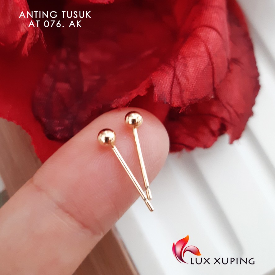 AT 040  Anting Xuping Premium Polos Tanpa Mata Zirkon Unisex Laki Perempuan Pentul Perhiasan Lapis Emas Imitasi Aksesoris Korea Boba Pentol Luxx Xuping